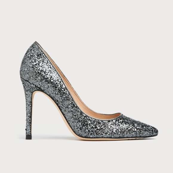 L.K. Bennett | Shoes | Lk Bennett Fern Silver Grey Glitter Heels 365 ...